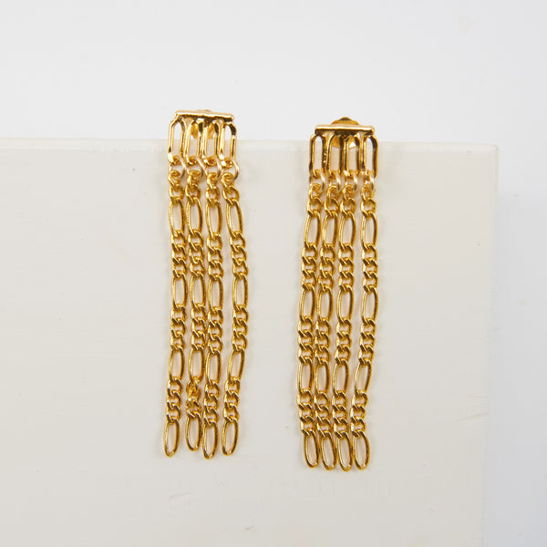 MALENA LONG FRINGE DROP EARRINGS