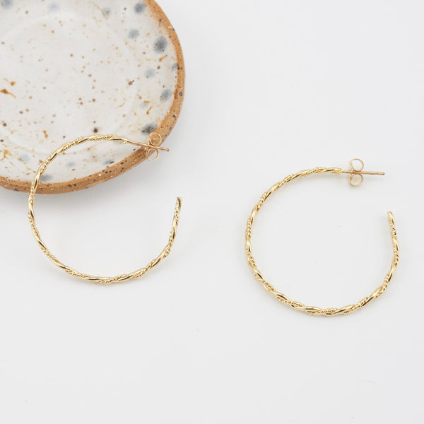 SONJA TWISTED HOOP EARRINGS