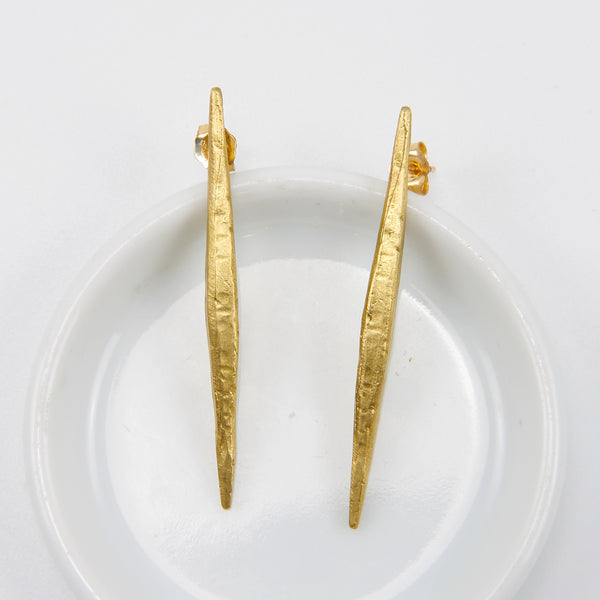 ZOR BRASS SPIKE EARRINGS