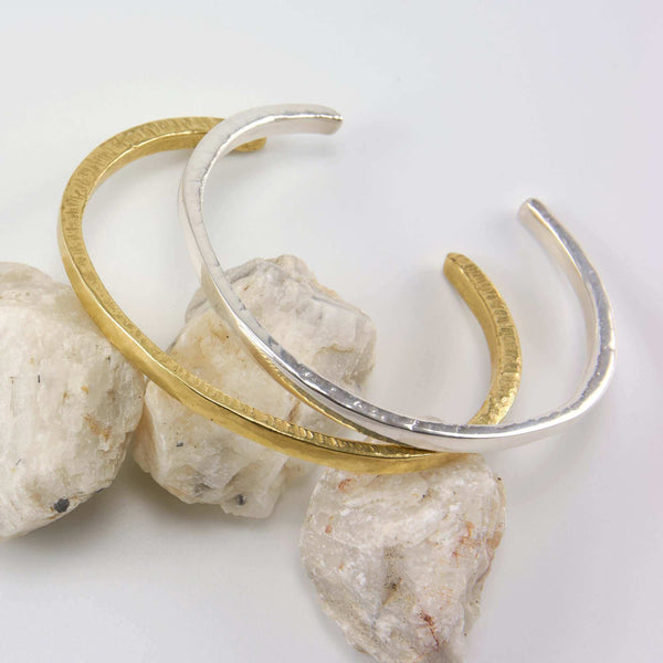 KAMAL SILVER HAMMERED CUFF BRACELET