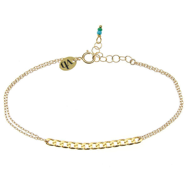 POPI DOUBLE CHAIN BRACELET - GOLD JEWELRY | VICTORIA BEKERMAN