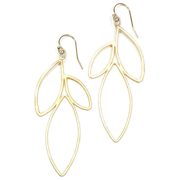 GEOMETRIC LEAF EARRINGS - STYLISH JEWELRY | VICTORIA BEKERMAN