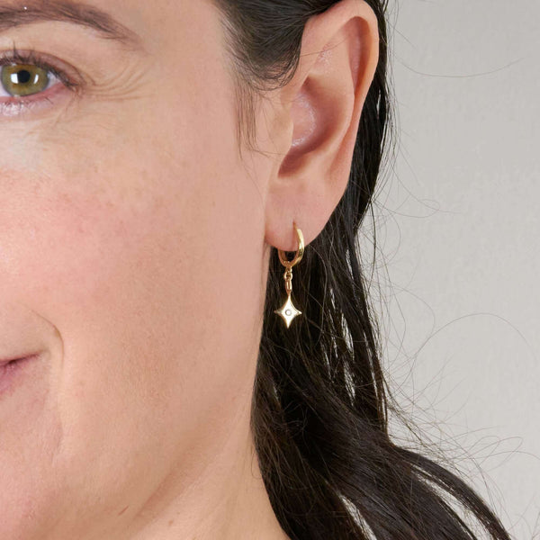 A Woman Wearing Ina Star Earrings