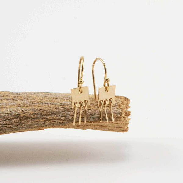 Luisa Small Earrings Displayed on Driftwood