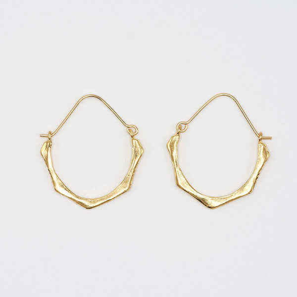 LUNA BRUSHED GOLD EARRINGS - STYLISH JEWELRY | VICTORIA BEKERMAN