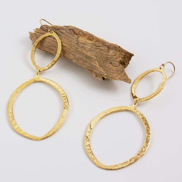 Tena Hammered Dangle Earrings
