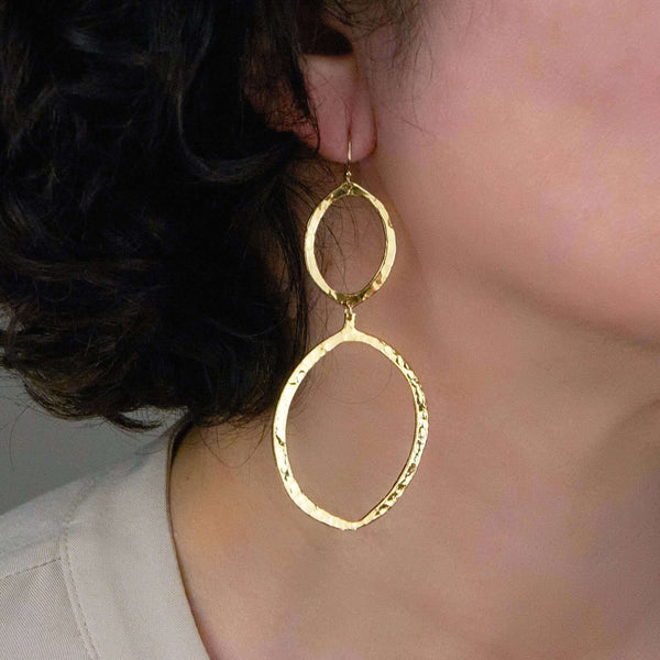 Tena Hammered Dangle Earrings