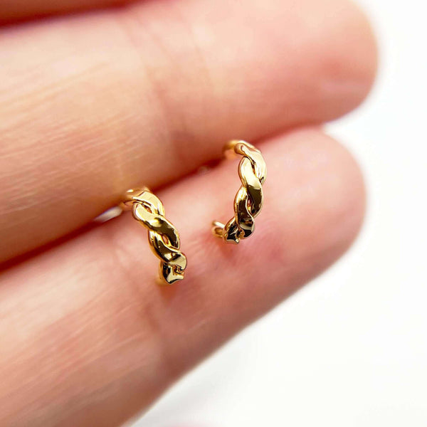 TORUS MINI TWIST HOOP EARRINGS