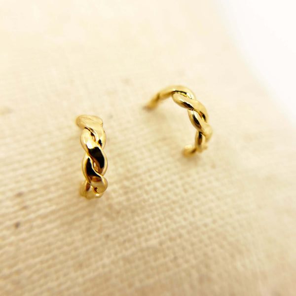 TORUS MINI TWIST HOOP EARRINGS