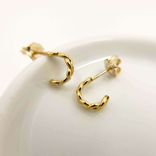 TORUS MINI TWIST HOOP EARRINGS