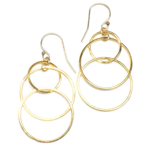 TRIO MULTI CIRCLE EARRINGS - GOLD JEWELRY | VICTORIA BEKERMAN