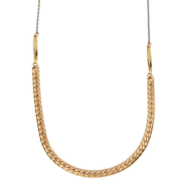 FLAT CHAIN NECKLACE - GOLD NECKLACES | VICTORIA BEKERMAN