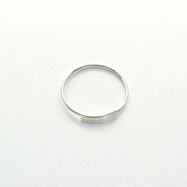 Hand-hammered silver band ring.