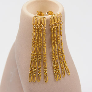 MALENA LONG FRINGE DROP EARRINGS