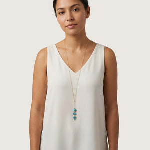 AYA BEAD DROP PENDANT NECKLACE