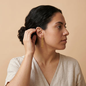 MALENA LONG FRINGE DROP EARRINGS