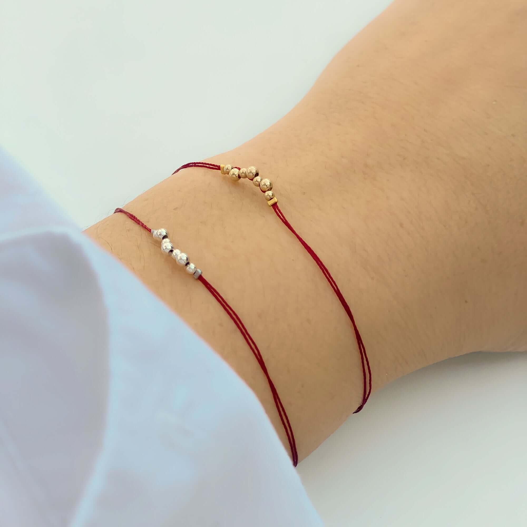 Red String Bracelet with Silver – Nialaya