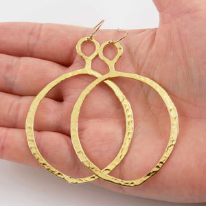 OME HAMMERED DANGLE EARRINGS