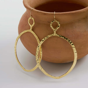 OME HAMMERED DANGLE EARRINGS