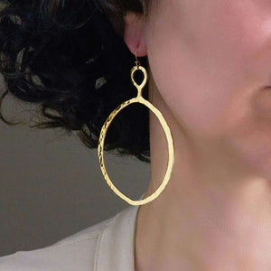 OME HAMMERED DANGLE EARRINGS