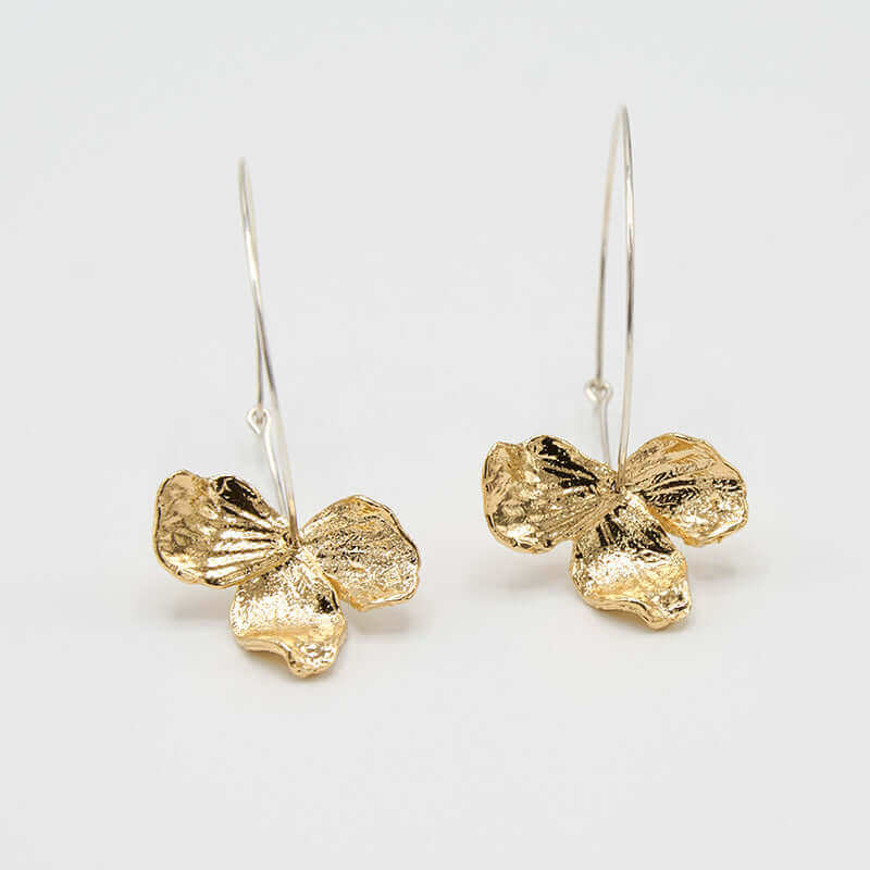 Marquise & Round-Cut Diamond Flower Hoop Earrings 1-3/4 ct tw 14K White  Gold | Kay