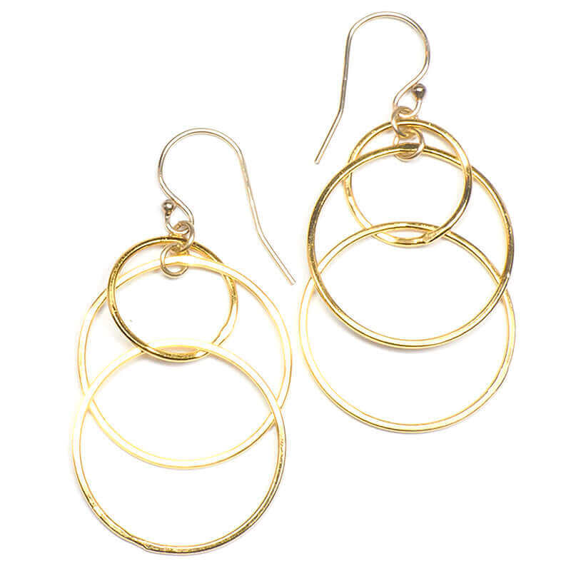 TRIO MULTI CIRCLE EARRINGS - GOLD JEWELRY | VICTORIA BEKERMAN