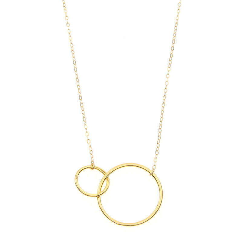 Hammered Gold fill infinity circle necklace - Silver and Silk