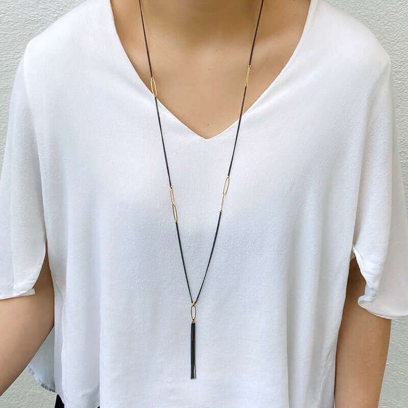 Amazon.com: Lariatneck Long Necklaces for Women Gold Necklaces Tassel Y  Necklaces Adjustable Knot Chain Tassel Pendant Necklaces gold Costume  Jewelry for women: Clothing, Shoes & Jewelry
