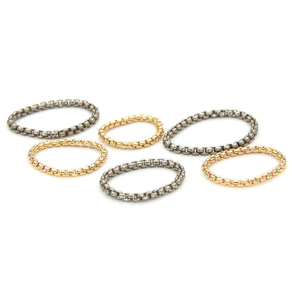 Assorted gold and titanium chain ring