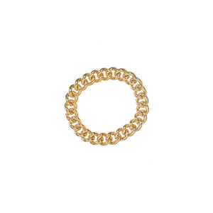 Gold wide chain ring.